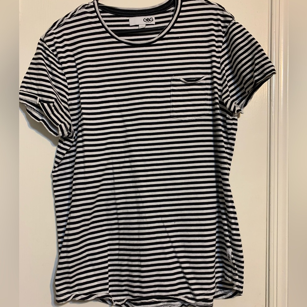 Vintage Guess t, Black & White Stripes